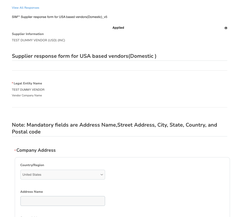 The supplier form will display with your account information we have on file.
